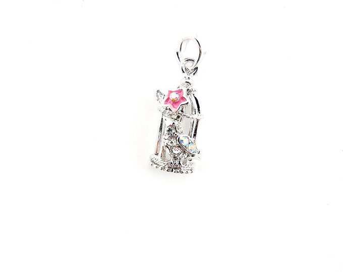 Small Bird on Birdcage Pendant