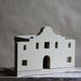 Vintage Folk Art Bird House of The Alamo, Yard Art, Handmade, San Antonio Texas, Old Mission