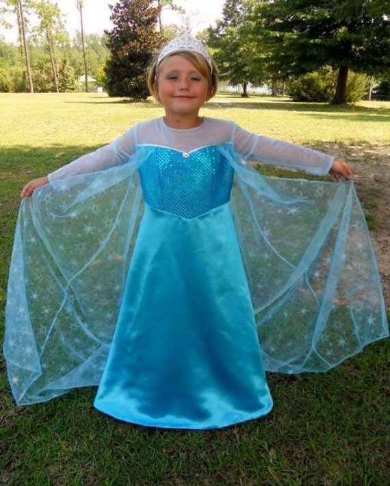 Frozen Elsa inspired costume dress / Sizes 3 thru 8 / Dress