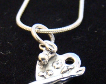Items similar to Artist Paint PALETTE Sterling Silver CHARM on Etsy