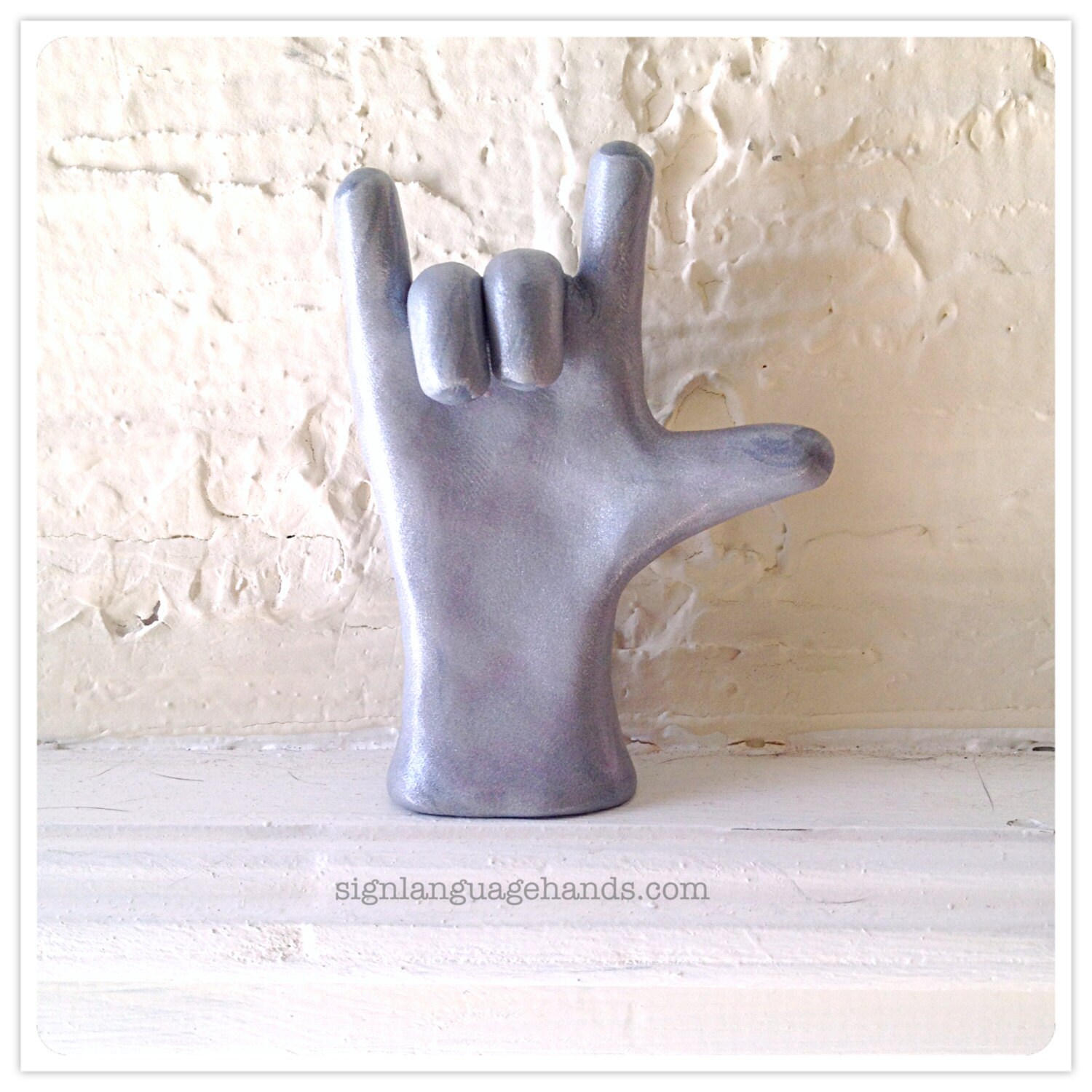 I Love You ASL Sculpture with Shimmer and or Clear Coat