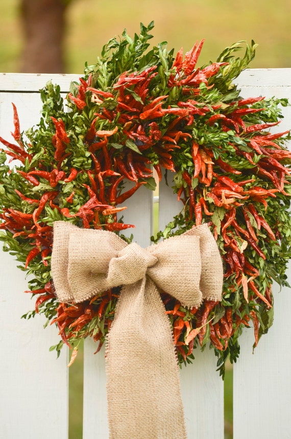 Chili Pepper Wreath kitchen wreath holiday wreath fall