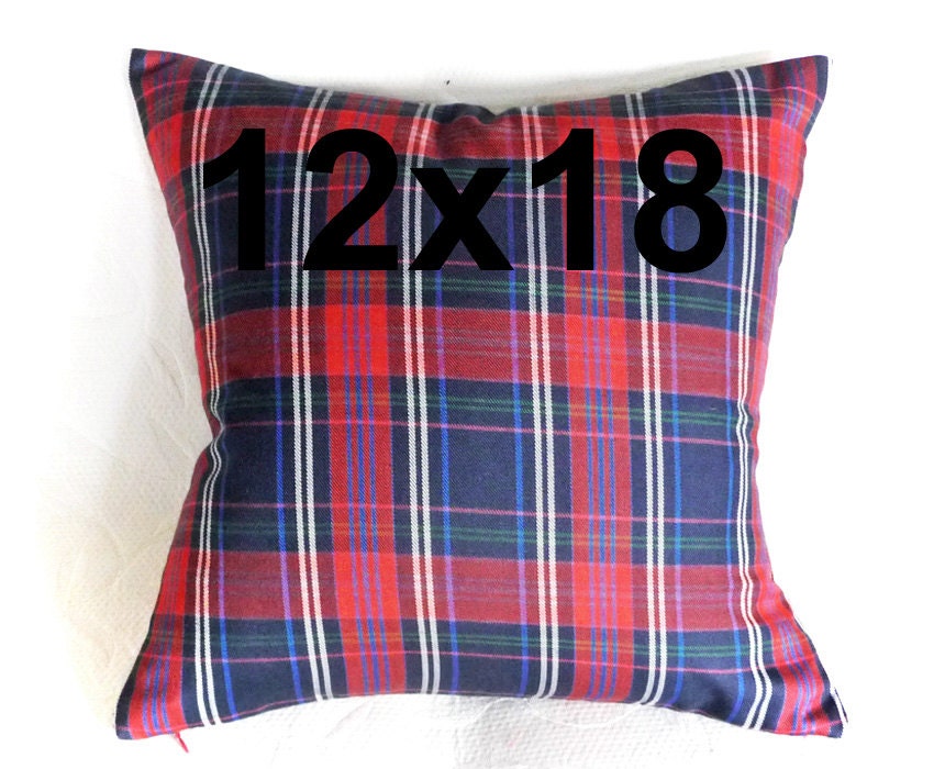 Red Blue Plaid Pillows Plaid Pillow Covers Tartan Cushion