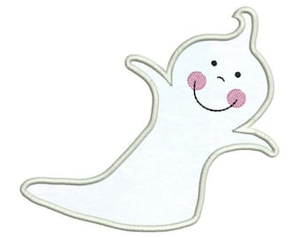 Applique Cute Happy Ghost Halloween Embroidery Designs 4X4 and 5X7 Included - Instant Download Sale