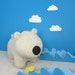 Wool Polar Bear Cub - Stuffed Toy, Plush, Handmade, Children, Gift
