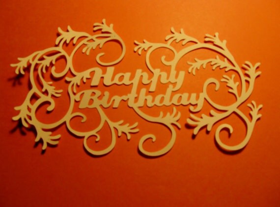 Download Happy Birthday Title with swirls and Leaves digital file ...