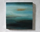 Abstract landscape painting, Coast by Julie Tillman 2013. original acrylic on 10x10 wrapped canvas