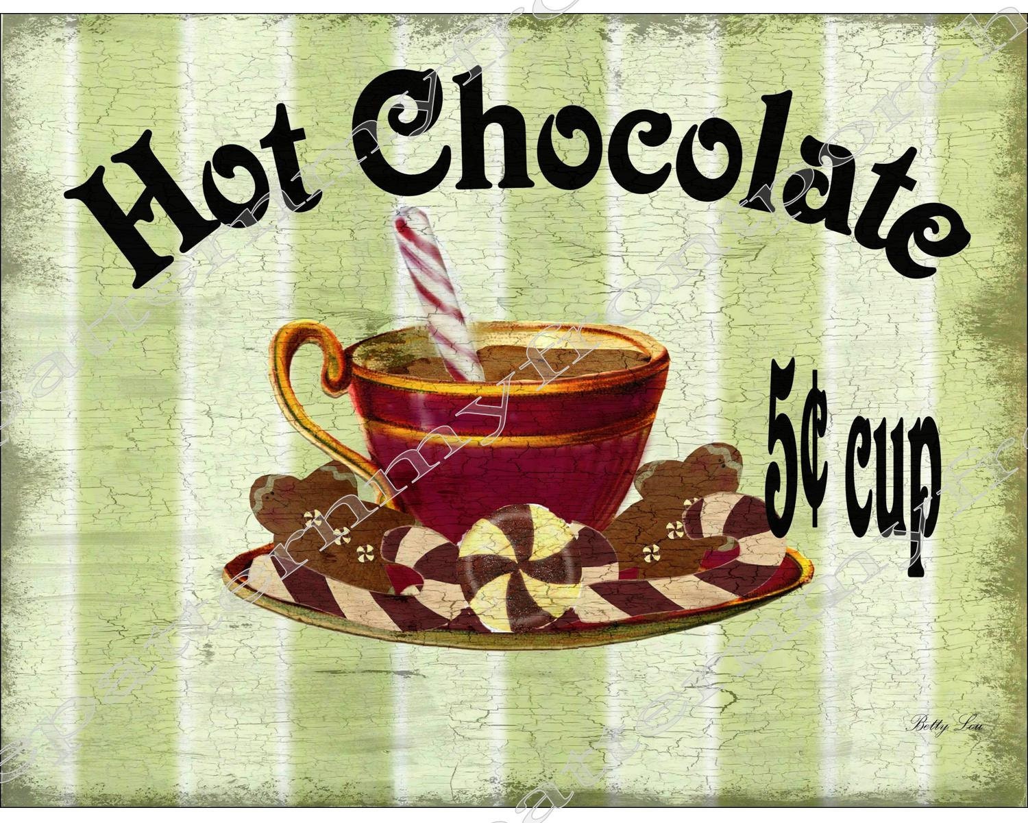 Printable Hot Chocolate Christmas Ad Print by epatternmyfrontporch