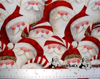 Santa Leopard Red 1 yard 28 inches Fabric Brother Sister Design Zulauf RARE LAST