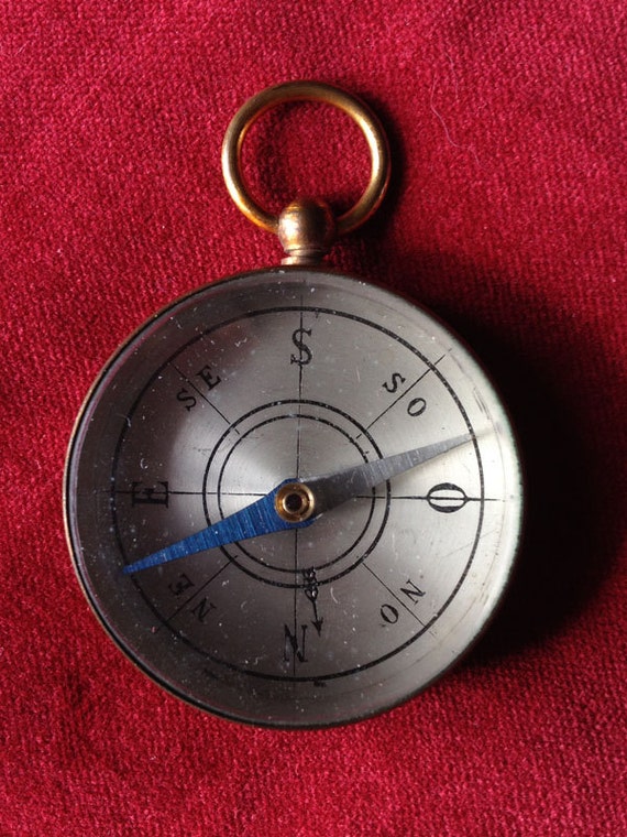 Brass compass pendant by lesjardinsdeleanor on Etsy