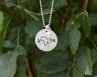 Hope Necklace, Africa Necklace, Sterling Silver, Adoption Necklace, Mission Gift, Africa Jewelry, Adoption Gift, Missionary Gift