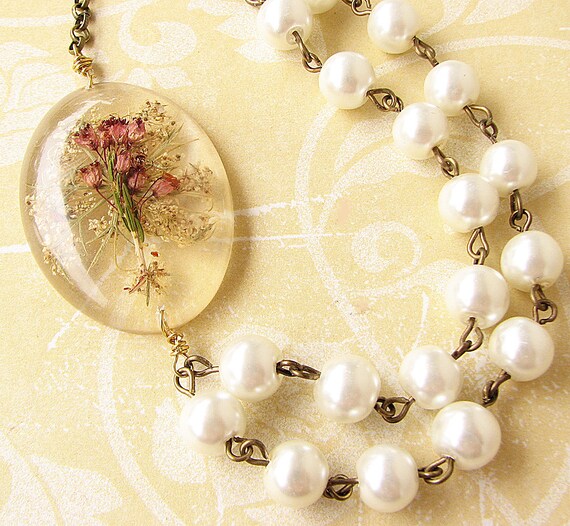 Real Flower Jewelry Real Flower Necklace Resin Jewelry Pressed