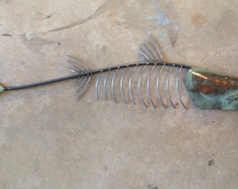 Barracuda Metal Fish Sculpture 48in Beach Coastal Tropical Art