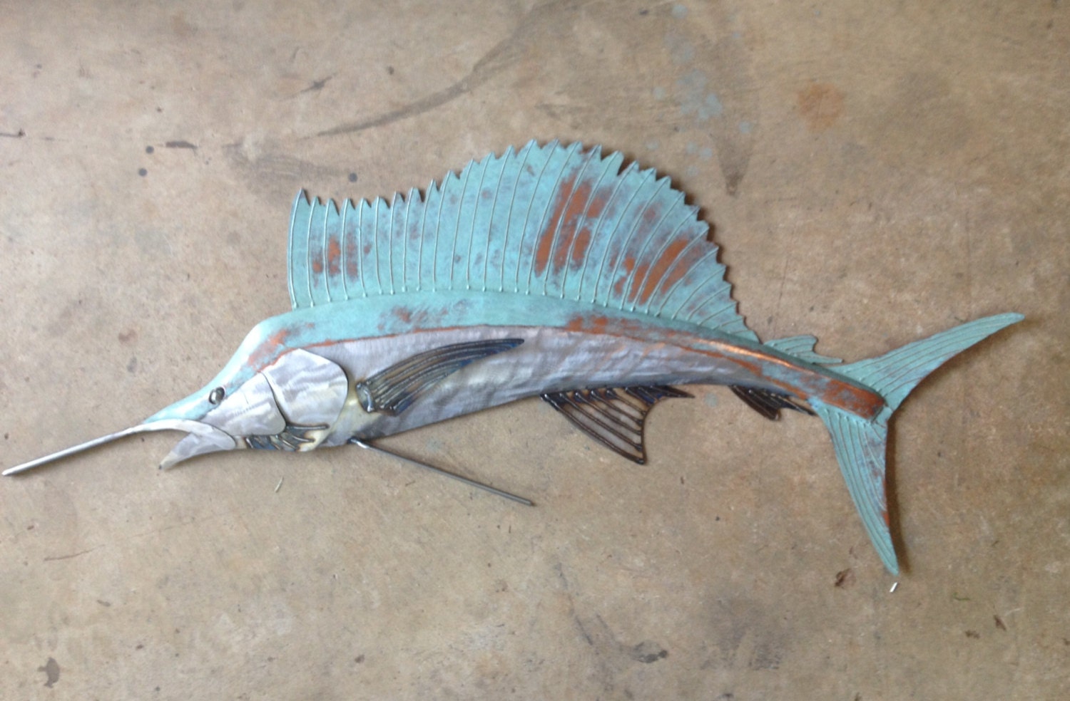 Sailfish Metal Wall Art Fish sculpture Beach Coastal Tropical