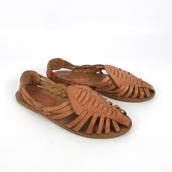 Brown Sandals: Brown Woven Sandals