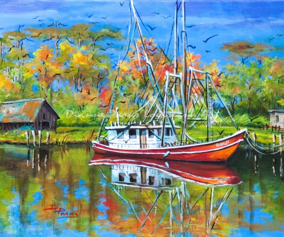 louisiana shrimp boat art louisiana shrimp boat painting