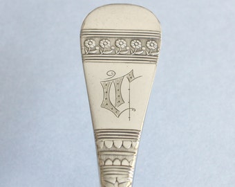 Spoon Key Chain Spoon Key Ring Vintage Silverware Keychain Ascot Pattern with C Monogram