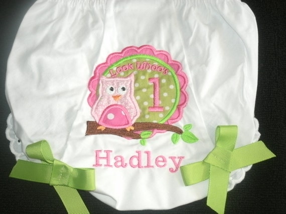 Personalized Birthday Owl Bloomers Diaper Cover