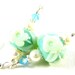 Tiffany Blue Earrings, White Rose Earrings, Lampwork Earrings, Floral Earrings, Glass Earrings, Pearl Earrings, Blue White - Something Blue