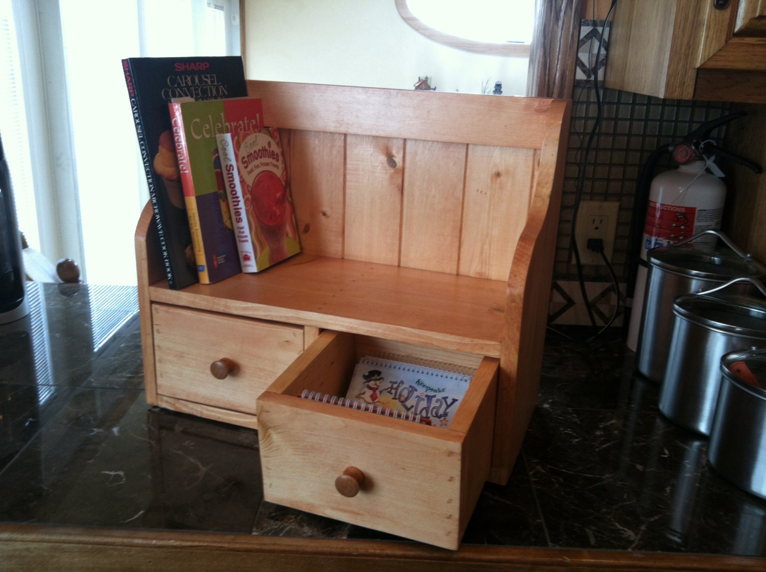Cook Book Recipe Display Rack Counter Top Shelf Recipe Drawers