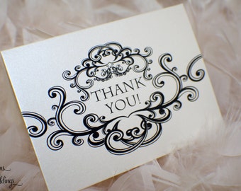Thank You Cards - Swirls frame design