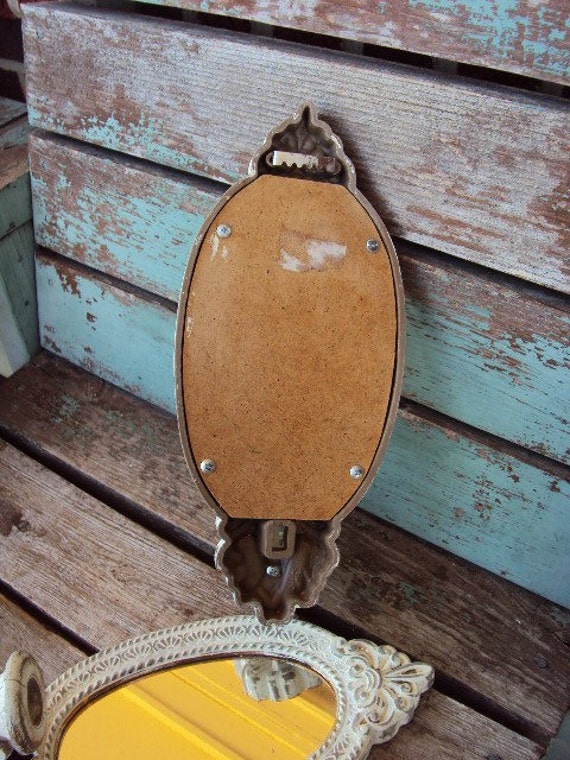 Vintage Shabby Chic Candle Holder Sconce set Mirror Wall Decor