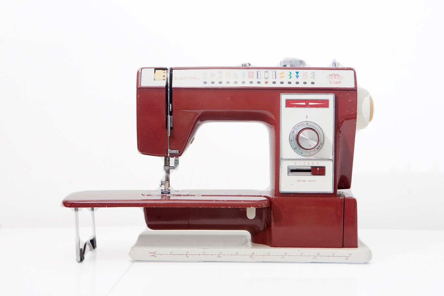 Vintage Royal Electra XL 6000 Cherry Red Sewing Machine