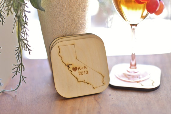 Personalized Coasters Wedding Favors Rustic Chic Wedding Southern Charm by braggingbags