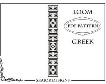 Loom Beading Pattern Loom Bracelet Geometric Seed Beads Wave Pattern Tribal Black White Square Stitch Pattern Bead Weaving Greek Loom Bead
