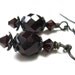 Vintage Style Dangle Earrings, Czech Glass, Garnet Swarovski Crystals, Dark Antiqued Brass, Oxblood, Womens Accessories, Goth, Burgundy, Red