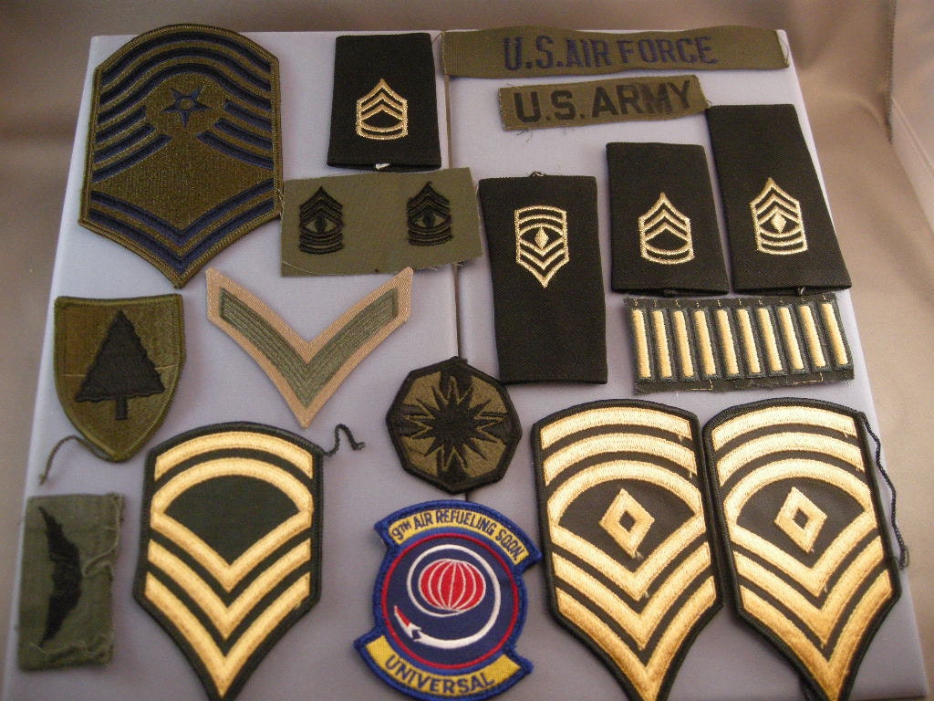 Army Rank Insignia Patches 8 Vintage Armed Forces Military Rank Insignia Patches Marine