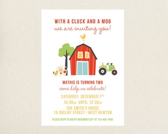 Barnyard Birthday Invitations