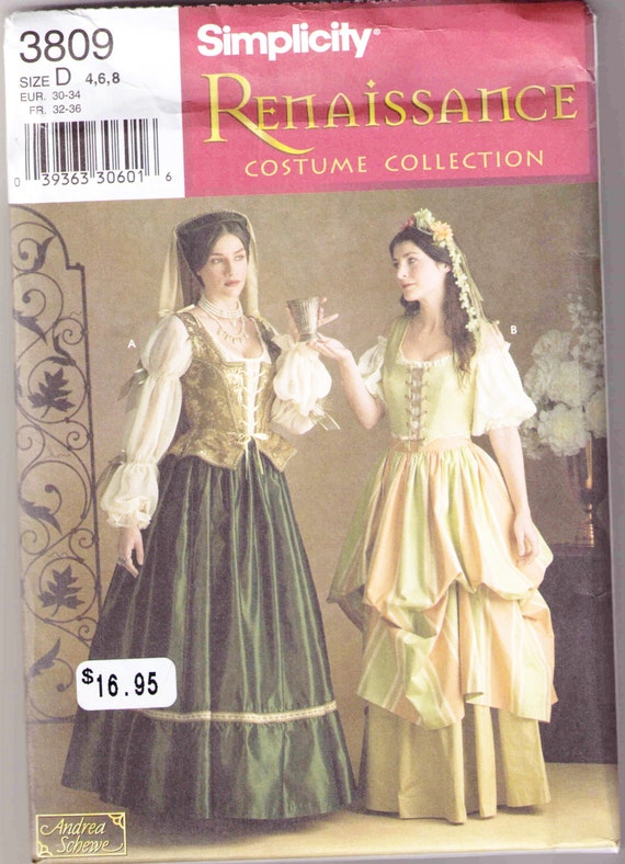 Renaissance Costume pattern Simplicity 3809 by CraftSupplyHouse