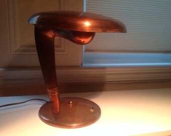 Iconic Moderne Streamline Cobra Lamp. Norman Bel Geddes. 1930s.