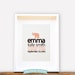 Elephant Baby Nursery Art, Personalized, Baby Shower Gift 8x10