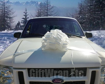 Extra Large White Bow Car Gift Wedd ing Baptism Shower Decoration ...