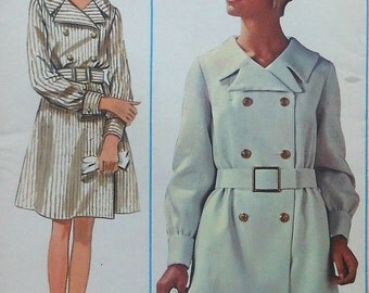 Vintage Shirtdress Sewing Pattern UNCUT Butterick 4767 Size 16 doublebreasted shirt dress