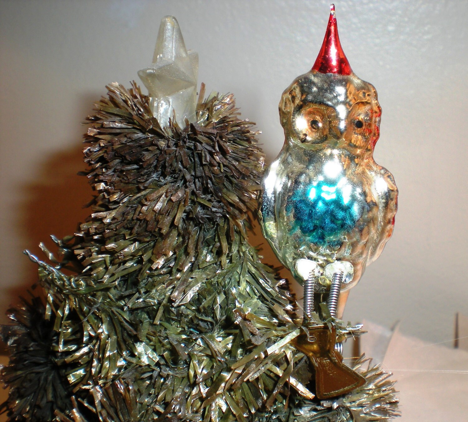 owl vintage mercury glass bird clip christmas ornament owl vintage mercury glass bird clip christmas ornament
