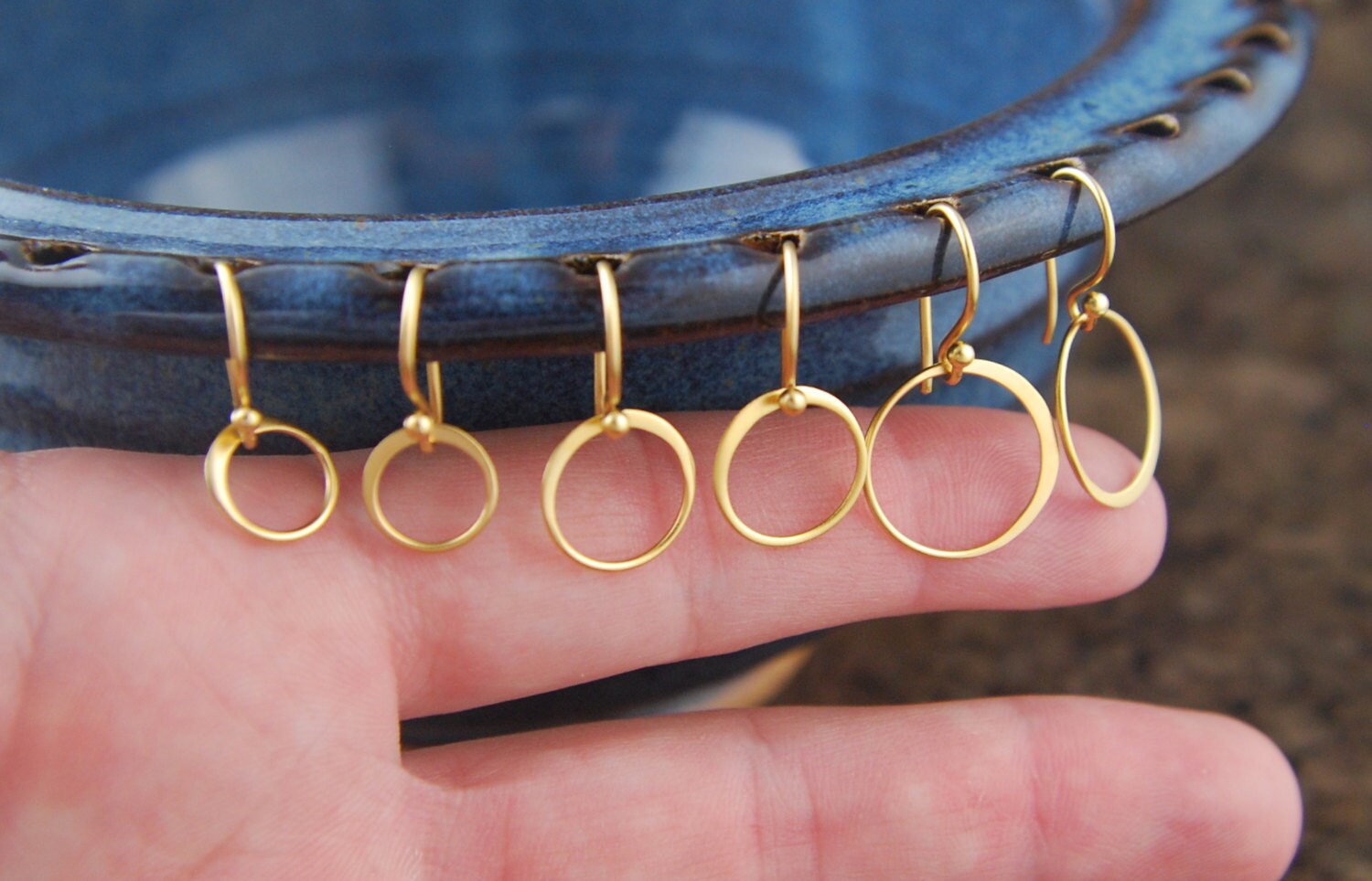 Gold circle earrings gold hoops gold rings by jersey608jewelry