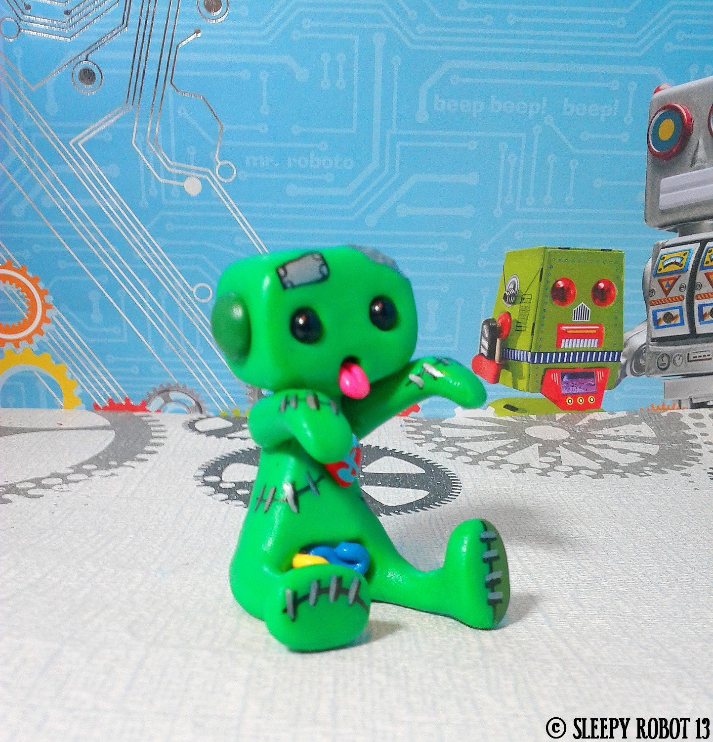 Zombie Robot by sleepyrobot13 on Etsy