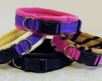 MEDIUM Width Fleece Padded Dog Collar (made to measure)