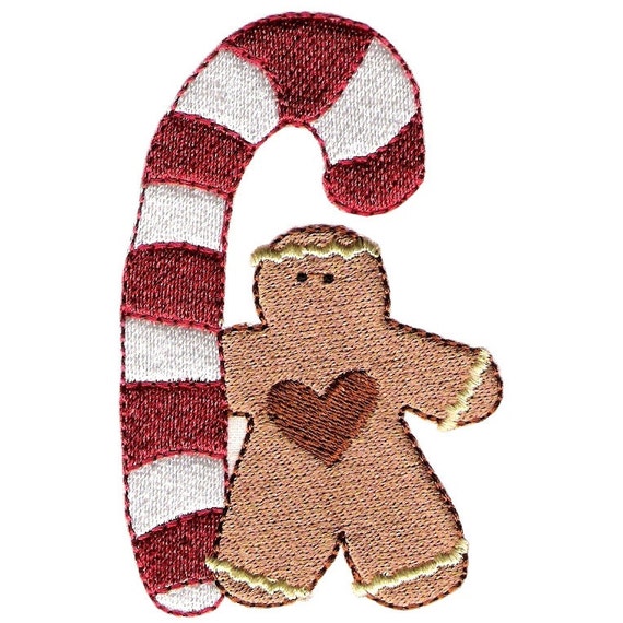 Gingerbread Man Machine Embroidery Design Christmas Embroidery With Candy Cane Cute 2554