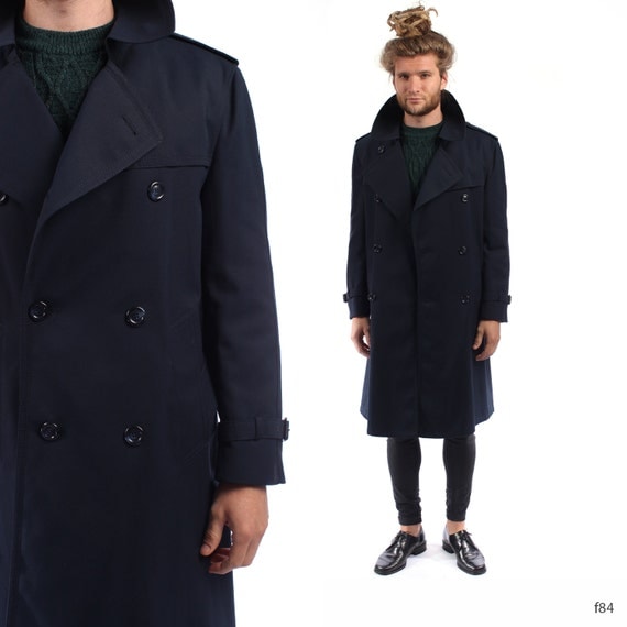 Trenchcoat Men S Fashion Stylish Wool Pea Coat With Fashion Collar Navy Blue Get Mens
