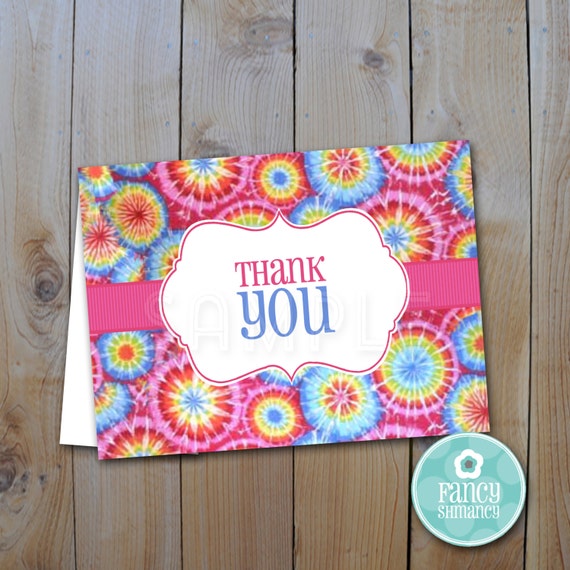 Tie Dye Thank you Cards / Instant Download / PRINTABLE /82612