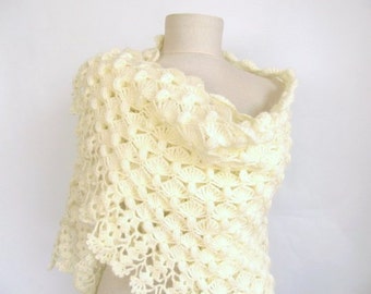 Wedding Shawl / Bride Shawl / Bridal Shawl / Shrug / Off-white Shawl / Wedding Shawl / Cream Bridal Shawl