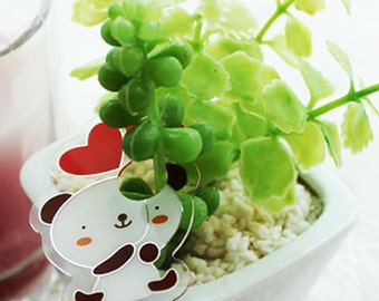 10 Clear Ties - Heart Bear (1.3 x 1.7in)
