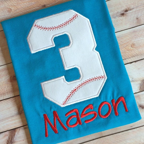 Items similar to Baseball birthday number shirt on Etsy