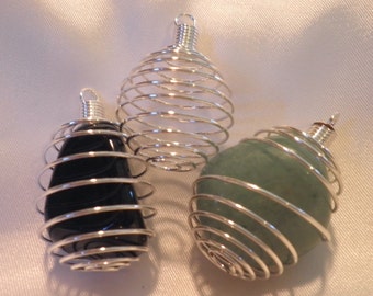 CRYSTAL WIRE CAGE -For Wearing your Favorite Stones-Choose Silver-tone or New Copper-Tone Color