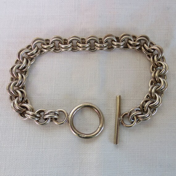 HEAVY STERLING SILVER Bracelet with Toggle Clasp by collections4u