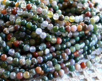 100pcs Natural Gemstone Beads Fancy Jasper 4mm 16 Inches